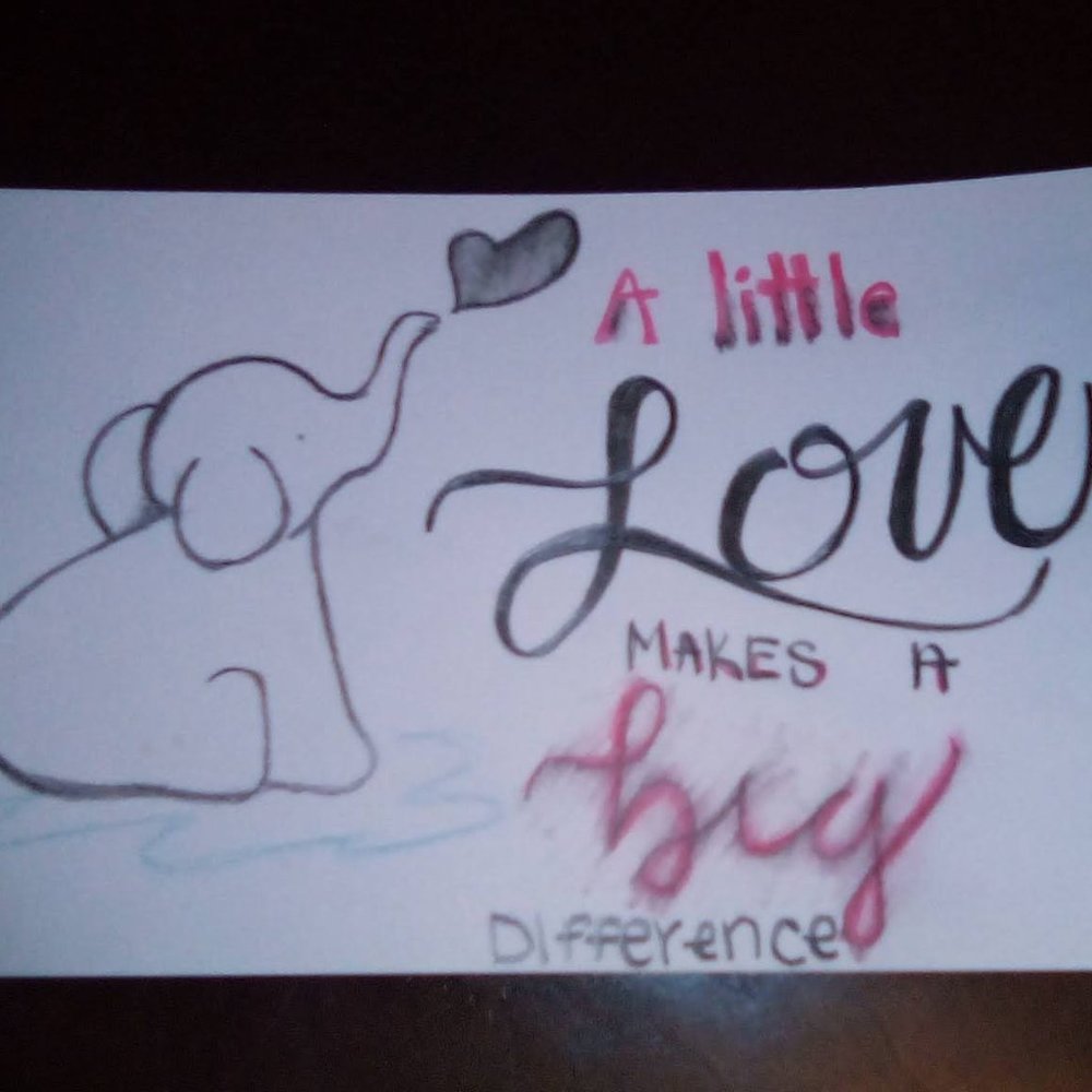 A Little Love Elephant Drawing